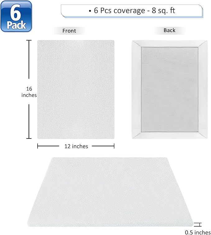 BXI Quilt Design Wall, Thick Sturdy Flannel Quilters Design Board, 16 x 12 x 0.5 inches, 6 Pcs, Portable Quilting Wall Panels Hold Fabric Firmly, Sewing Quilting Supplies for Quilt Block Projects