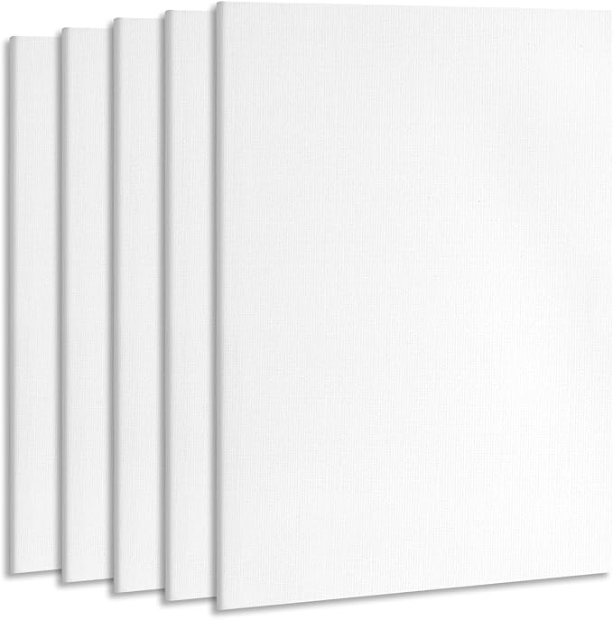 ESRICH Linen Canvas for Painting 8x10, 5 Pack Professional Linen Canvas Panels 8x10 Primed Acid Free Blank Canvas Boards for Painting for Artists, Painters