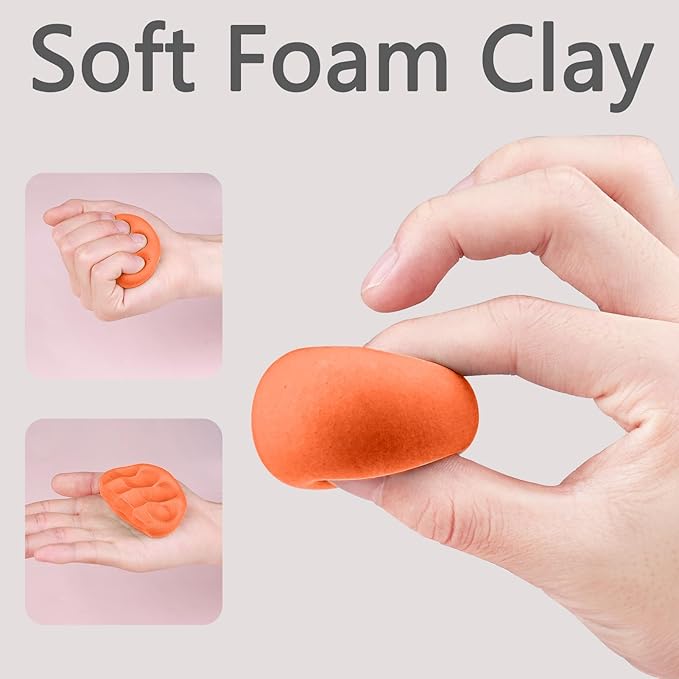Cutedeer Orange Air Dry Clay, 1.1lb Foam Modeling Clay, Soft Squishy Molding for Kids Adults, Arts & Crafts Project Slime Supplies(1.1lb - 1 Pack, Orange)