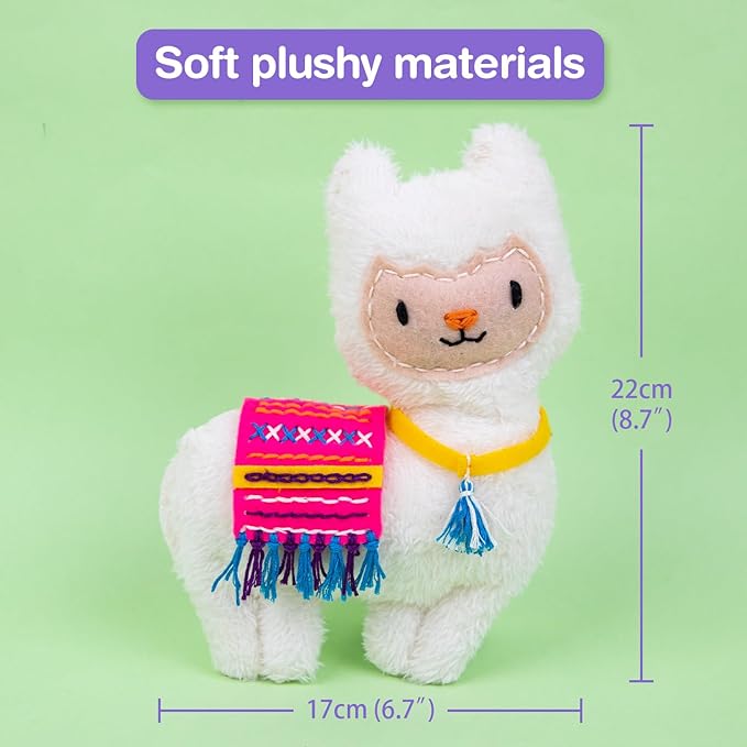 Avenir My First Sewing Kit for Beginner Ages 6+ I Premium Plush Big DIY Animals I Child-Safe Tools for Easy Crafting Fun I Motor Skills & Wiggle Stuff Stitching Creativity I Skill Gift for Boys & Girl