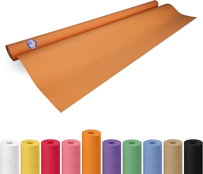 48" x 1200" (100 ft) Orange Kraft Paper Roll - USA-Made Quality Orange Craft Paper for Gift Wrapping, Kids' Arts & Crafts, School Projects - Natural Material 50lb Thickness by IDL Packaging