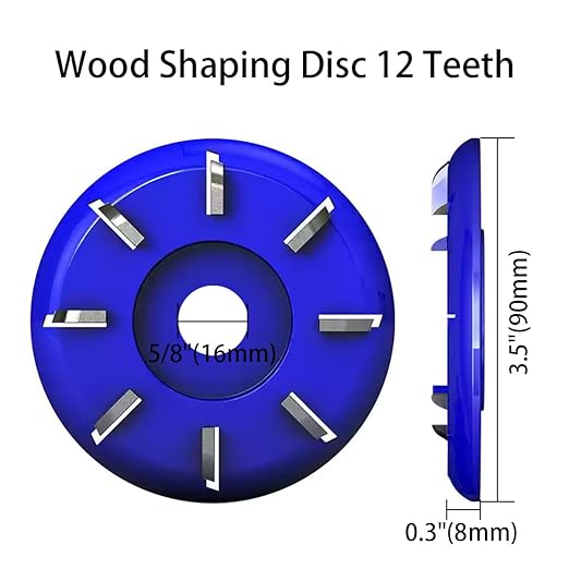 5PCS Wood Turbo Carving Disc Set for Angle Grinder 4 or 4 1/2" with 5/8" Upgraded, DIY Wood Carving Tools Cutting Wheel for Fast Grinding Shaping