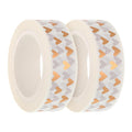 2PCS Heart Foil Washi Tape, Love Washi Tapes Hearts Scrapbook Tape Decorative Tapes for Scrapbooking DIY Craft Decoration Bronze