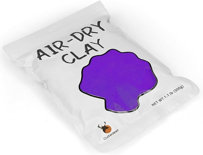 Cutedeer Purple Air Dry Clay, 1.1lb Foam Modeling Clay, Soft Squishy Molding for Kids Adults, Arts & Crafts Project Slime Supplies(1.1lb - 1 Pack, Purple)