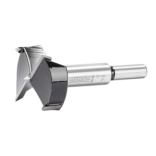 Mollom 2" (51mm) Forstner Drill Bit for Precise Woodworking with Durable YG8 Carbide Thickness of 2.0mm,This Hinge Cutter Tool is Ideal for Hard Wood, Plastic, Plywood