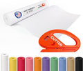 Extra White Offset Kraft Paper Roll 18" x 1200" (100 ft) with Cutter – USA-Made 50lb Premium Eco Paper, Brighter-Than-Std White – Ideal for Packing, Wrapping, Arts/Crafts & School/DIY by IDL Packaging