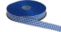 Gingham Ribbon 50 Yard Each Roll 100% Polyester Woven Edge (5/8" x 50 Yards, Royal Blue)
