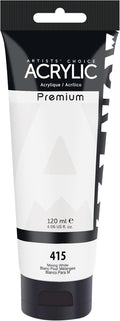 AUREUO Mixing White Acrylic Paint, 4 Fl Oz / 120ml Single Tube, Rich Pigment Art Craft Paints for Canvas, Rocks, Wood, Ceramic, Fabric - Art Supplies for Beginners, Professionals, Artists