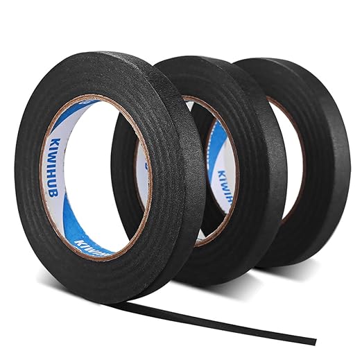 Painter's Tape, 0.6 in x 60 yd (180 Yards Total), 3 Rolls - Black Painting & Masking Tape - Multi Surface Use - 14 Day Clean Release Trim Edge Finishing Tape