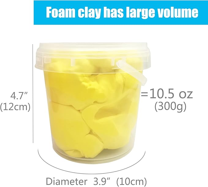 Air Dry Modeling Clay 10.5 oz Ultra Light Soft Magic Clay DIY Moulding Dough Primary Colors for Adults Kids Art Craft Kit Yellow