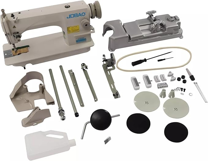 Industrial Electric Sewing Machine, Freestanding Mounting Foot Pedal Operation Tailoring Machines, Heavy Duty Full Metal Frame with Motor, Suitable for Tailors/Drapery Manufacturers