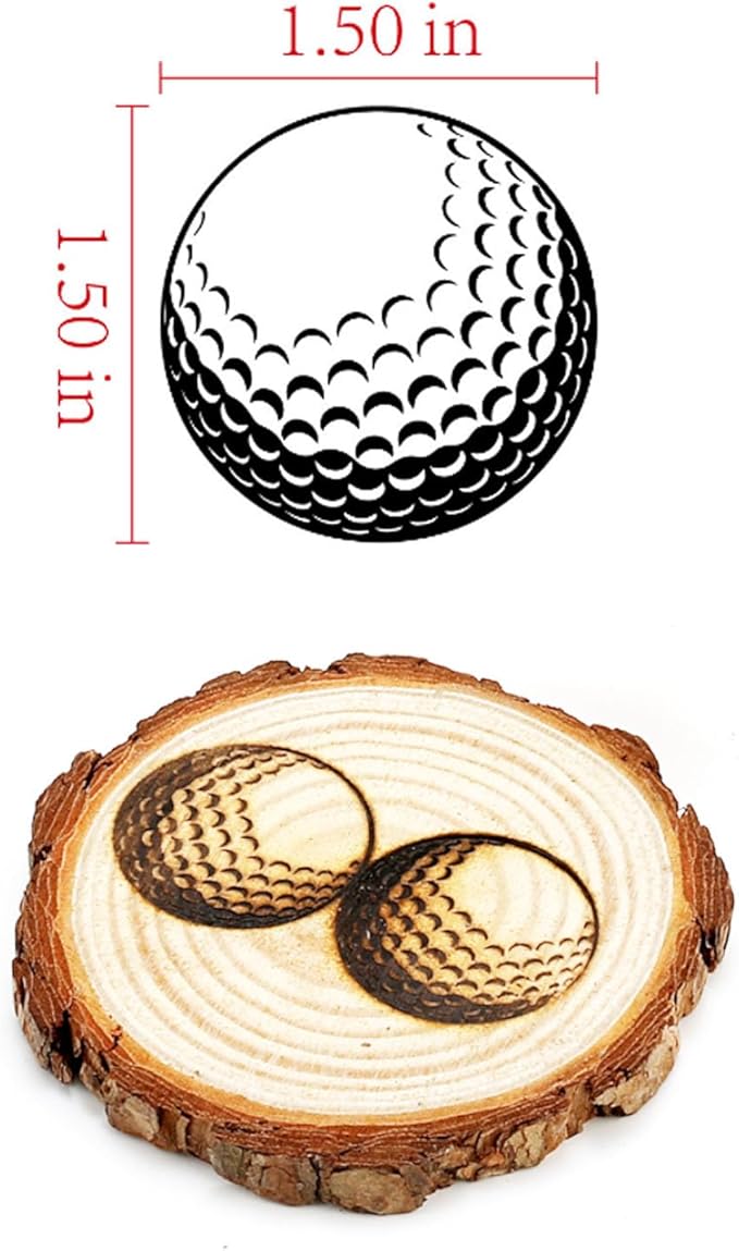 AIMOADO Golf Ball Branding Iron Stamp, 1 1/2" Wood Branding Iron Personalized Logo for Meat, Burger, Wood, Hats with Full Set Tools