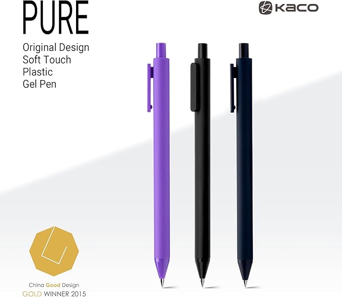 Kaco Gel Pens 20 Assorted Color Ink 0.5mm Fine Point, Cute Stationery Journaling Note Taking Pens Retractable Office Supplies