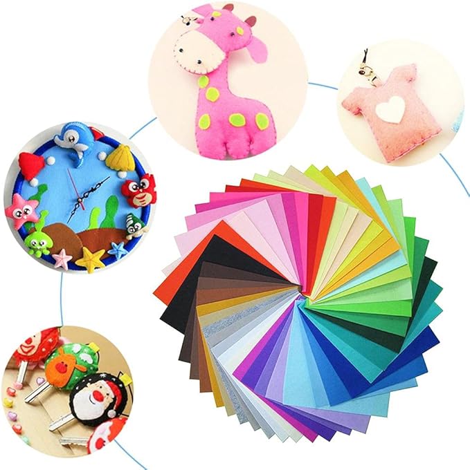 Felt Sheets, 40 Pcs 12 X 12 inches (30 X 30cm) 1mm Thick Soft Felt Fabric Sheet, DIY Craft Sewing Pre-Cut Quilt Squares, Premium Colorful Hard Fabric Sheets for Handmade Crafting& DIY Projects.