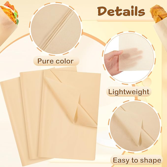 Qilery 500 Sheets Christmas Kraft Tissue Paper Bulk 15 x 20 Inch Wrapping Paper for Gift Bags Acid Free Tissue for Valentine's Day Wedding Craft Supplies, Bouquets, Garlands, Forming Pompoms