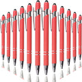 Ballpoint Pen with Stylus Tip, Soft Touch Click Metal Pen, 1.0mm Medium Point, Black Ink, 12 Count(Peach)