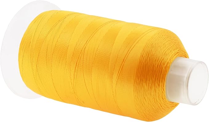 Mandala Crafts Gold Heavy Duty Thread - 1500 Yds Tex 90 Bonded Polyester Threads for Sewing Drapery, Jeans, Leather, Hair, Outdoor Marine Upholstery