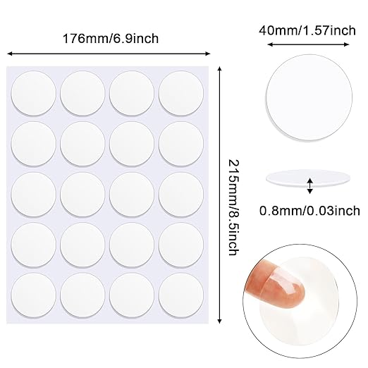 JANYUN 140 Pcs Double Sided Sticky Dots Removable Round Putty Clear Double Sided Tape for Crafts No Trace Sticky Tack Water-Repellent Adhesive Tape (40mm, 140)
