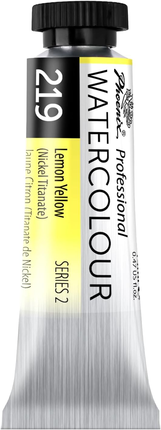 PHOENIX Professional Watercolor Paint Single Tube - 0.47 Fl Oz / 14ml - Lemon Yellow(Nickel Titanate)