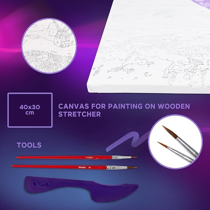 OKTO Art Kit A Cat in a Hot air Balloon Flight | Arts & Crafts DIY Painting with Modeling Claу | Claу Kit for Painting | Painting Kits for Adults for Home Decoration Claу for Adults