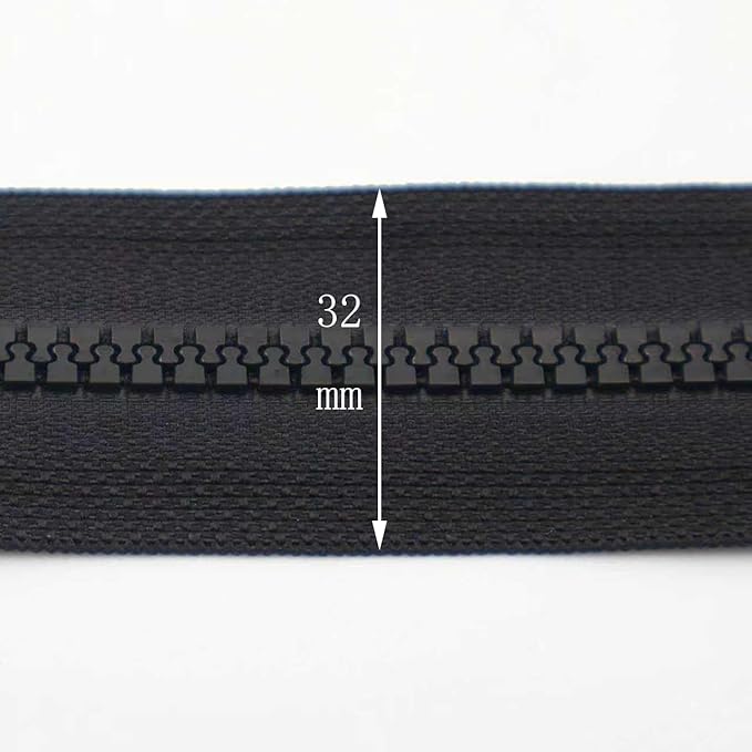 #5 18 Inch Separating Jacket Zippers 2PCS Plastic Bulk Zippers for Coats Sewing Crafts, Black YIGUANXIN