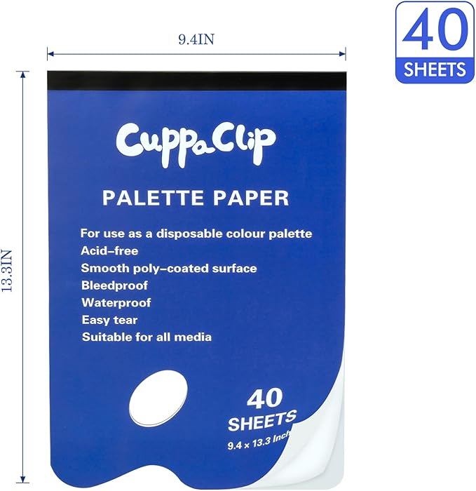 Disposable Palette Paper Pad - 40 Sheets 9.4x13.3 inch Artist Mixing Paper for Adults Students (9.4 x 13.3 in)