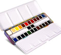 Paul Rubens Watercolor Paint Set, 24 Colors Solid Watercolor Paint, Easy To Blend And Diffuse Watercolor Palette, Compact And Portable Travel Watercolor Set Suitable For Beginners And Professionals