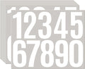 10 Sheets Vinyl Mailbox Number Stickers - Self-Adhesive Address Labels for Cars, House Doors, Windows & Metal Mailboxes (White, 3 inch)