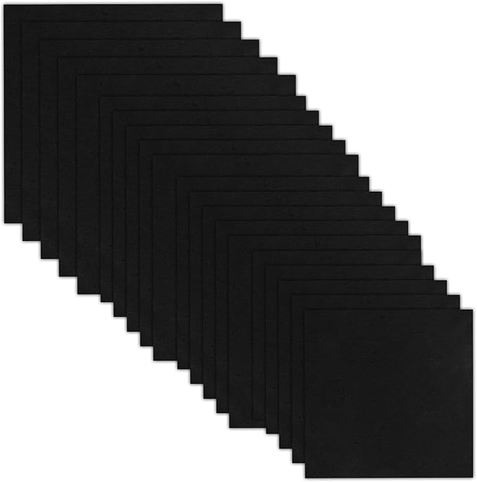 Breling 20 Pcs 10 x 10 Inch Cotton Fabric Bundle Squares Precut Fabric Squares for Sewing Making Quilts for Craft Lovers (Four Size,Black)