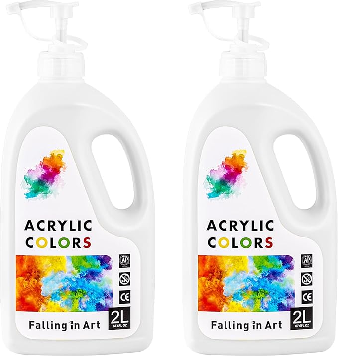 Falling in Art Titanium White Acrylic Paint, Large 135.2 Oz Premium Pouring Acrylic Paint, Perfect for Canvas, Wood, Ceramic, and More
