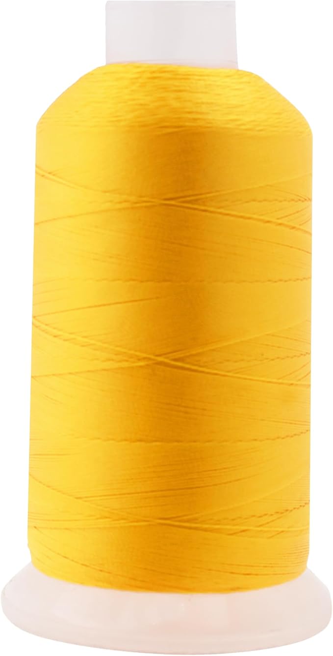 Mandala Crafts Gold Heavy Duty Thread - 1500 Yds Tex 90 Bonded Polyester Threads for Sewing Drapery, Jeans, Leather, Hair, Outdoor Marine Upholstery