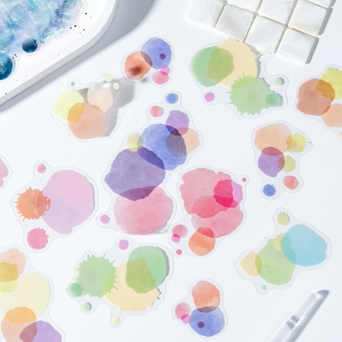 120 Pieces Creative Shapes and Colors PET Scrapbook Stickers Set, 6 Pack Aesthetic Decorative Stickers for Scrapbooking, Junk Journaling, Crafting, DIY Projects, Diaries, and Art Supplies