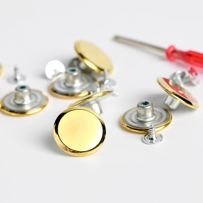 Suspender Buttons for Loose Jeans Replacement, Easy Quick Install Stable, Reusable 12 Sets 20mm