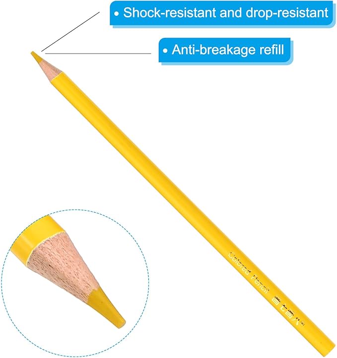 PATIKIL Lemon Yellow Colored Pencils Set,20 Pcs Oil Color Pencils Wooden Coloring Drawing Pencil for Artists Art Painting