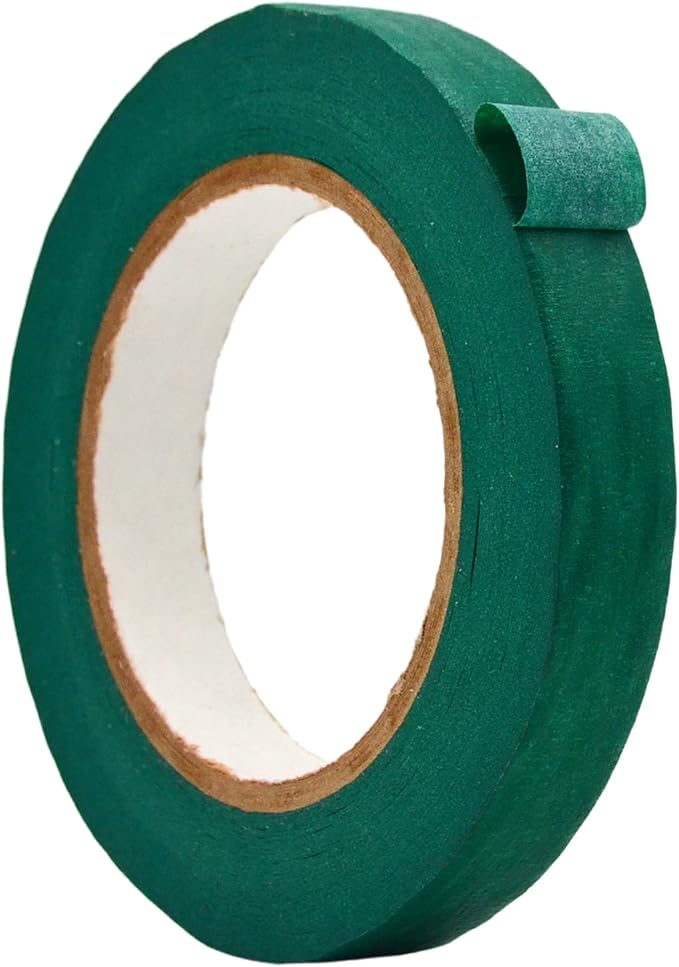 WOD MTC5 Colored Masking Tape, Green, 3/4 inch x 60 yds. Colorful Teacher Painters Tape for Fun DIY Art & Crafts, Lab Labeling, Writable & Classroom Decorations
