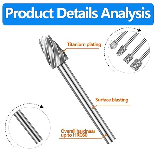 Carving Bits Wood Engraving Router Bit with 1/8"(3mm) Shank, 20Pcs HSS Different Burr Set to Meet Your Different Needs, Durable Rotary Tools Accessories for DIY Woodworking, Carving
