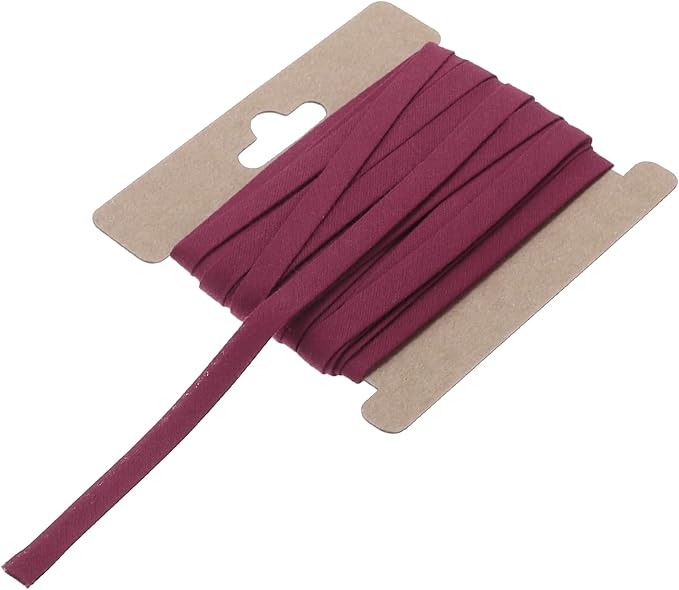 MECCANIXITY 1/4 Inch Double Fold Bias Tape Continuous Bulk Cotton Bias Tape for Sewing Seaming Quilting Hemming Binding Crafts (Wine Red 6 Yards)
