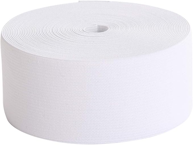 2-1/3 Inch by 10 Yard White Heavy Stretch High Elasticity Elastic Spool Knit Elastic Bands for Sewing