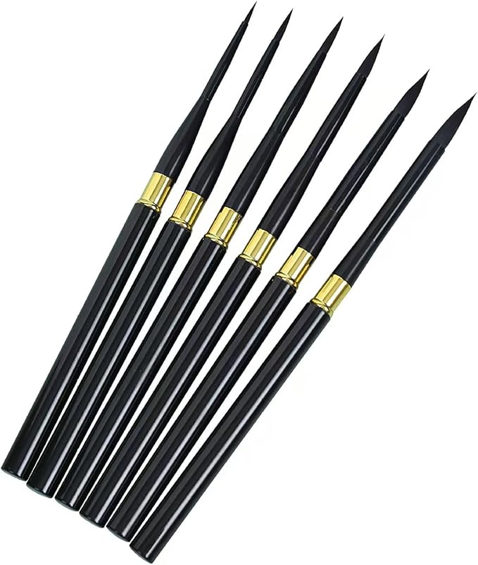 6Pcs Paint by Numbers Kit for Adults Acrylic Paint Brushes Set,Professional Fine Tip Detail Paintbrushes for Watercolor Gouache Oil Face Painting,Models,Figurine,Craft