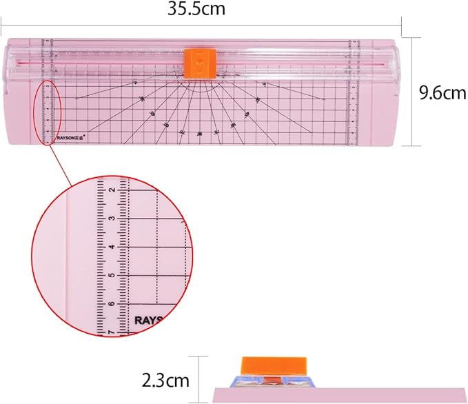 Rayson RC4000P-US Paper Cutter Trimmer, A4 Size (12 inch) Paper Cutter for Coupon, Craft Paper and Photos (Light Pink)