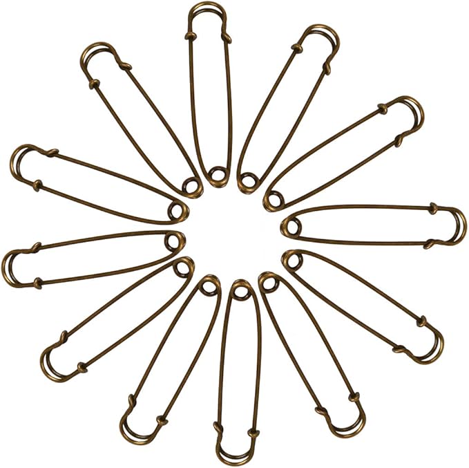 50 Pcs Safety Pins Heavy Duty Large Safety Pins (Brown)