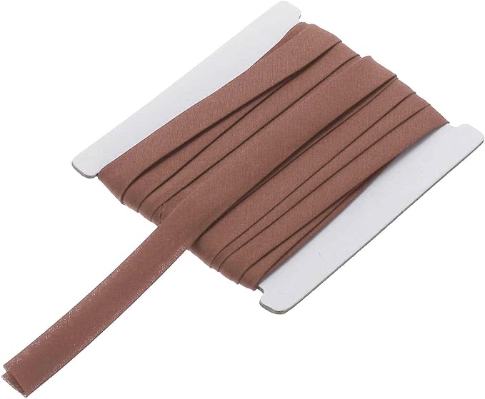 MECCANIXITY 1/2 Inch Double Fold Bias Tape Continuous Bulk Cotton Bias Tape for Sewing Seaming Quilting Hemming Binding Crafts (Coffee 12 Yards)