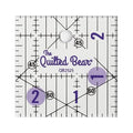 The Quilted Bear Quilting Rulers - Transparent Acrylic Non Slip Quilting, Patchwork & Sewing Ruler with Clear Black Lines & 30, 45 & 60 Degree Angles for Perfect Accuracy & Precision (2.5" x 2.5")