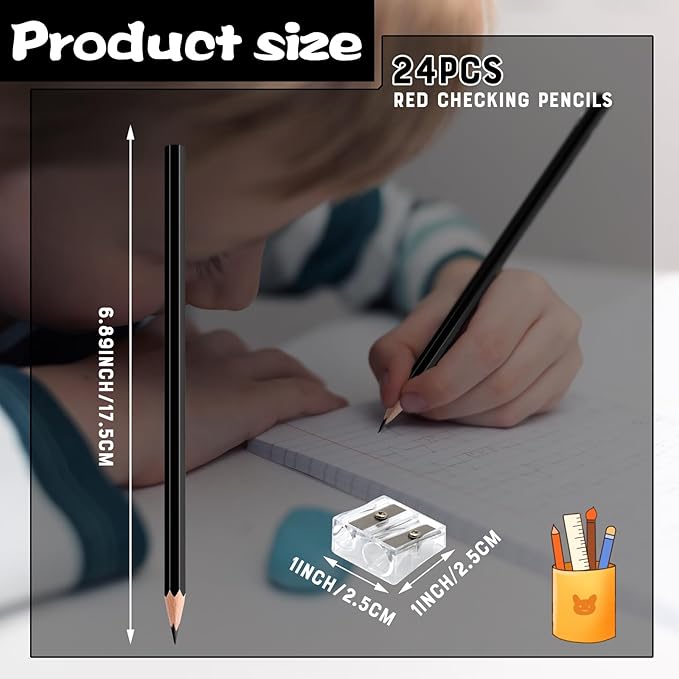 24 PCS Black Colored Pencils, Pre-sharpened Professional Wooden Art Pencils Set for Artists Painting | Premium Drawing Sketching Supplies (Black)