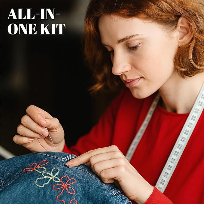 37PCS Needle and Thread kit, Needles Thread Hand Repair Tools, Portable Steel Sewing Needles Kit for Beginners & Daily Use