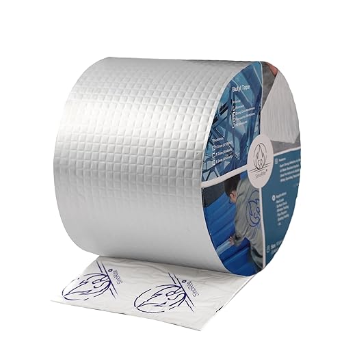 Vaste Outdoor Waterproof Aluminium Butyl Tape, 3.94inch x 16.4feet x 5/128inch, RV/Marine Sealant Tape, Stop Camper Roof Leak, Roofing Sheet Repair, Boat Sealing, Weatherproof and Durable