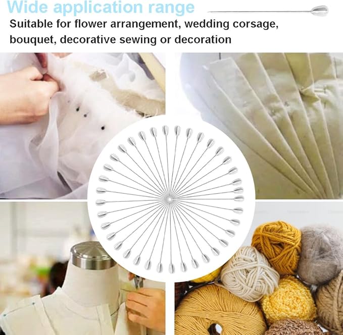 150 Pieces White Pearl Head Pins Corsage Pin Sewing Pins Straight Pins Wedding Bouquet Pin for DIY Decoration Craft and Sewing Project 55mm/2.17in W