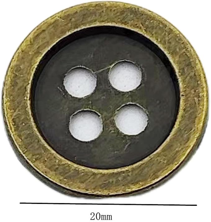 20PC Metal Buttons 4 Hole Antique Bronze Round Vintage Sewing Buttons 20mm