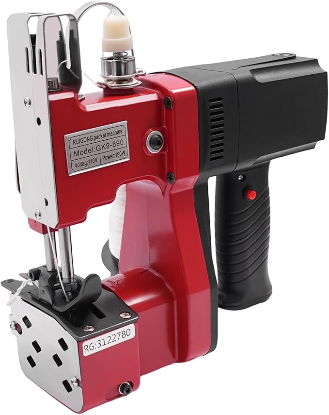 Electric Sewing Machine, 1800RPM Portable Handheld Bag Sewing Machine, Aluminum Alloy Electric Bag Closer Packing Machine, Automatic Leather Sewing Machine Electric Stitcher for Woven Bag Sealing