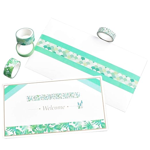 12 Rolls Green Washi Tape Set,Leaves Floral Tree Washi Masking Tape Colorful Decorative Painters Tape for Craft,Kids,Scrapbook,DIY,Gift Wrapping